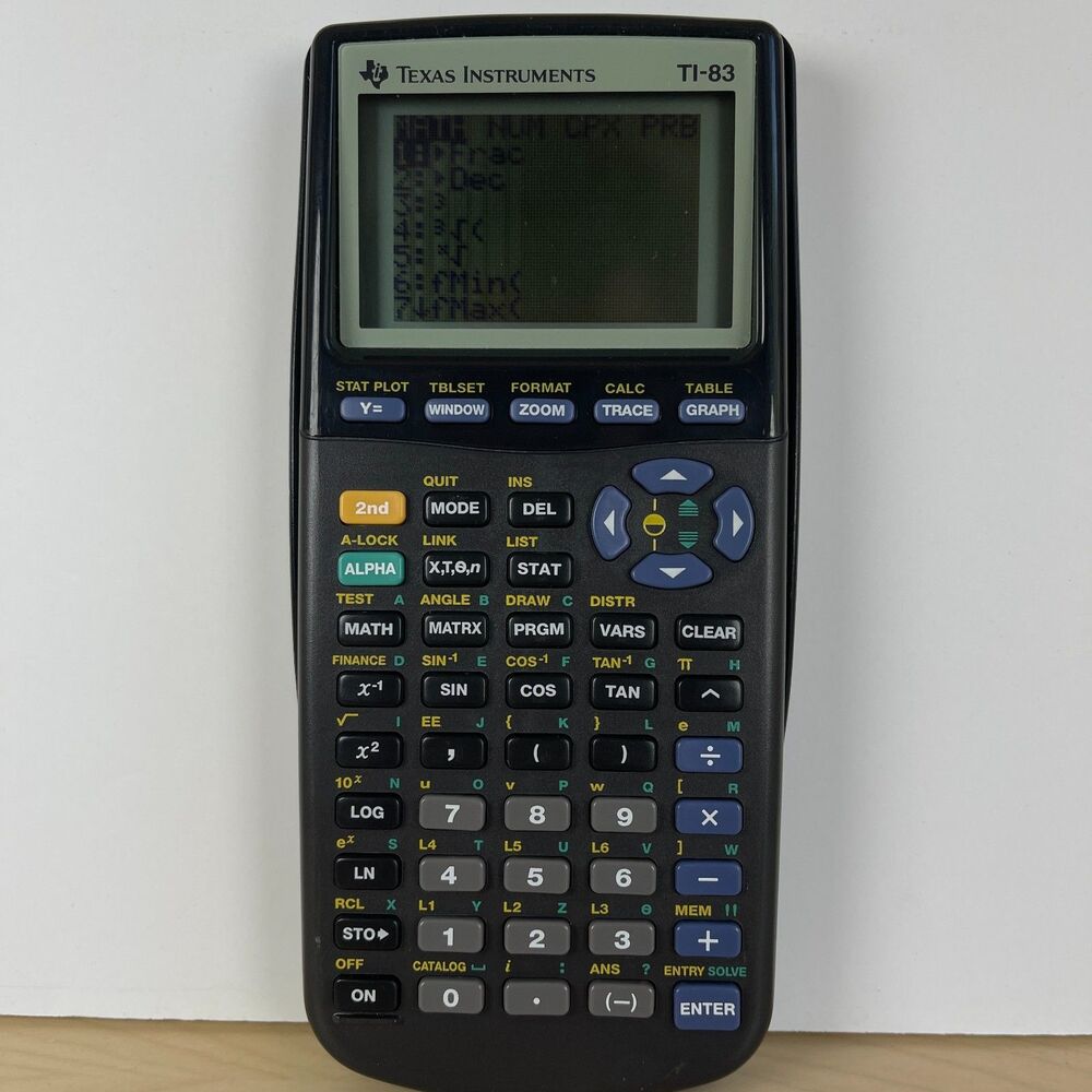 Texas Instruments TI-83 Graphing Calculator Tested Working with Cover